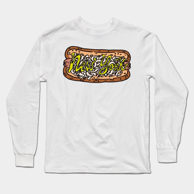 New York Dog Long Sleeve T-Shirt by Colonel JD McShiteBurger